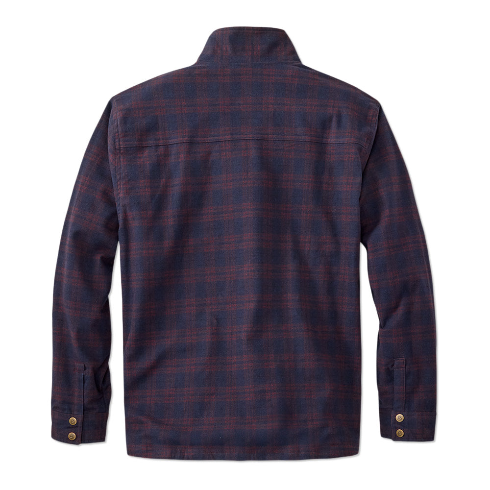 TSG Thames Flannel Half-Zip Pullover (Navy/Maroon Plaid)