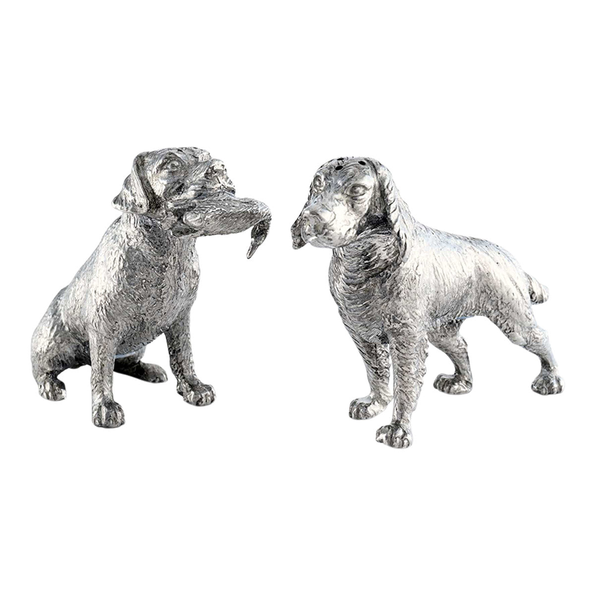 Vagabond House Pewter Hunting Dogs Salt & Pepper Set