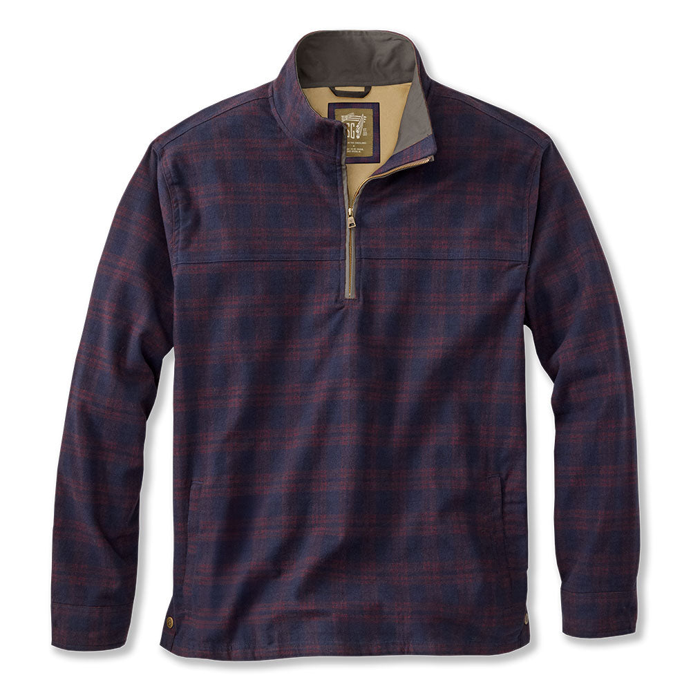 TSG Thames Flannel Half-Zip Pullover (Navy/Maroon Plaid)