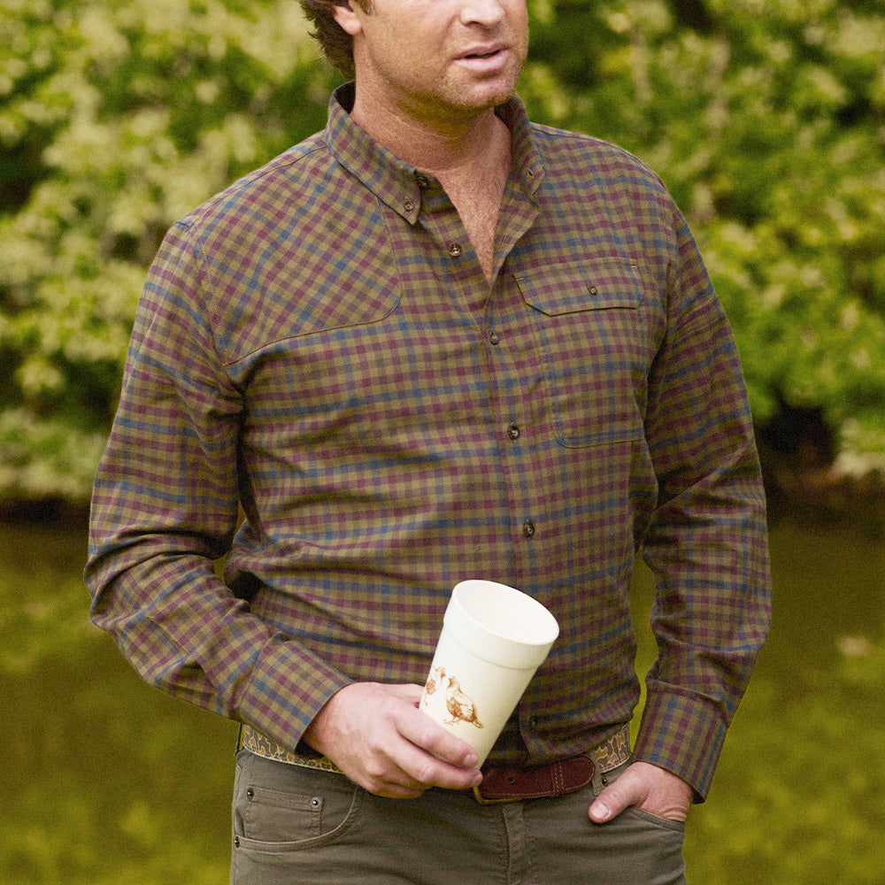 TSG King Charles Shooting Shirt (Olive Check)