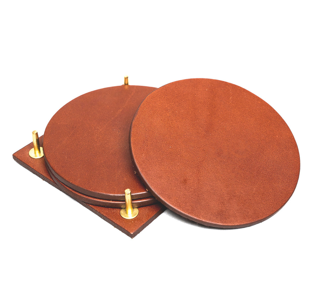 Traveller Leather Coaster Set