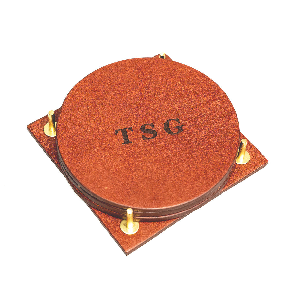 Traveller Leather Coaster Set