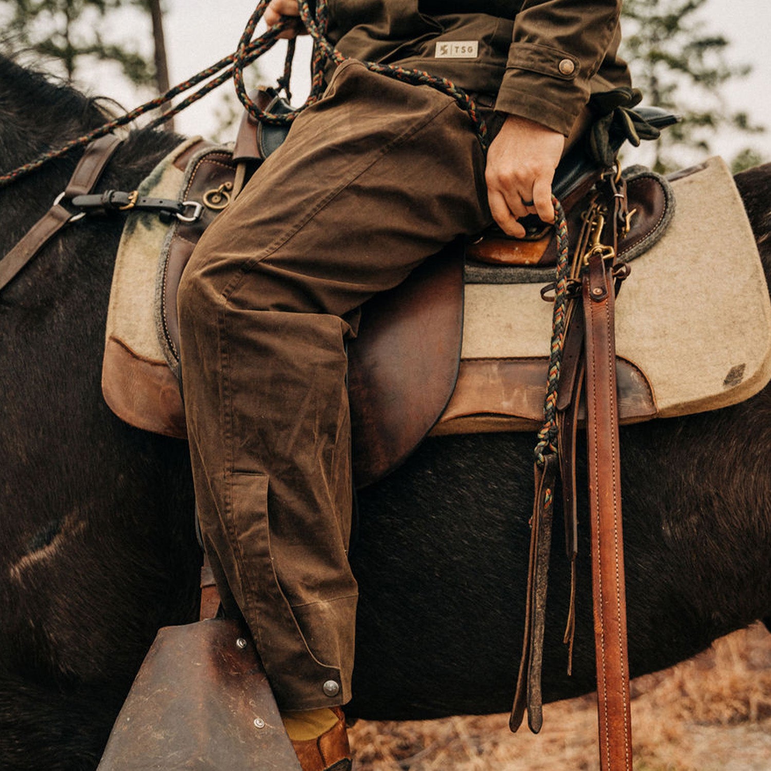 TSG Waxed Briar Chaps (Rustic Olive)