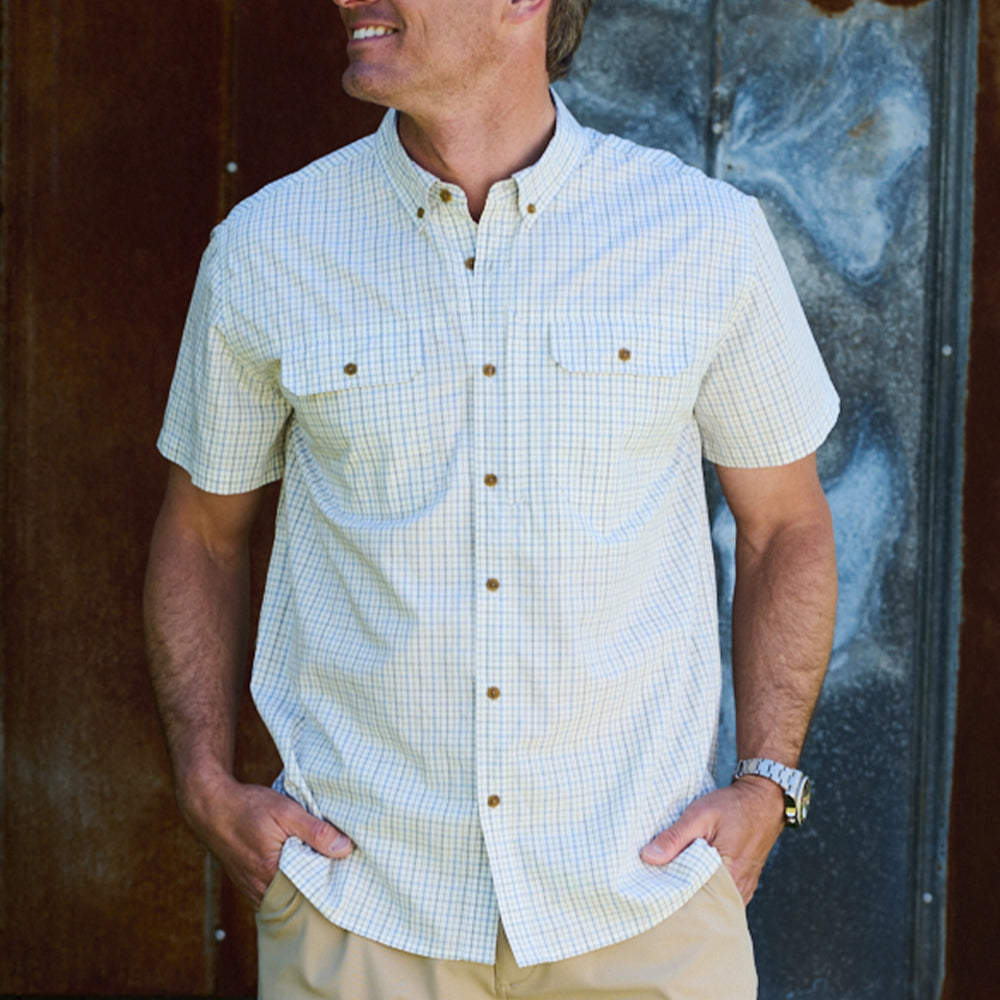 TSG Brooks Bamboo Short Sleeve Shirt (Birch Plaid)