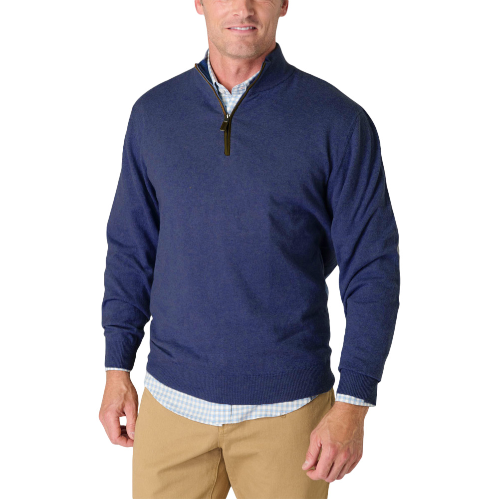 TSG Balsam Cashmere 1/4-Zip Sweater (Denim)