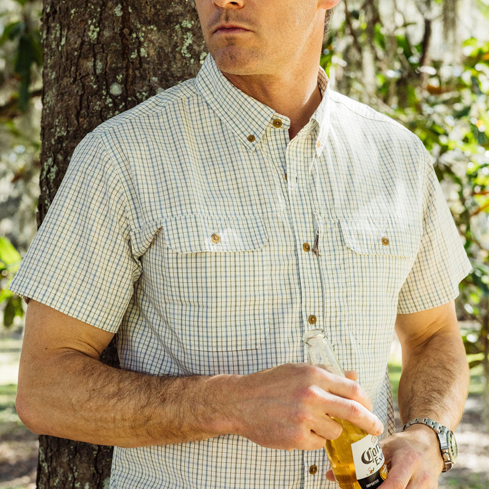 TSG Brooks Bamboo Short Sleeve Shirt (Birch Plaid)