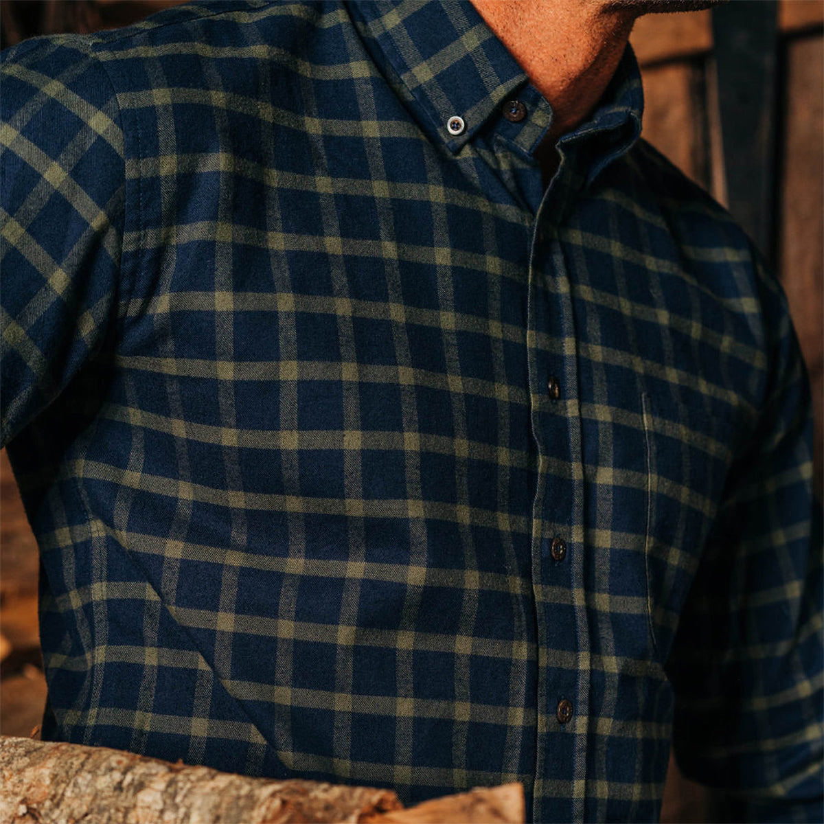 TSG Midweight Flannel Shirt (Navy)