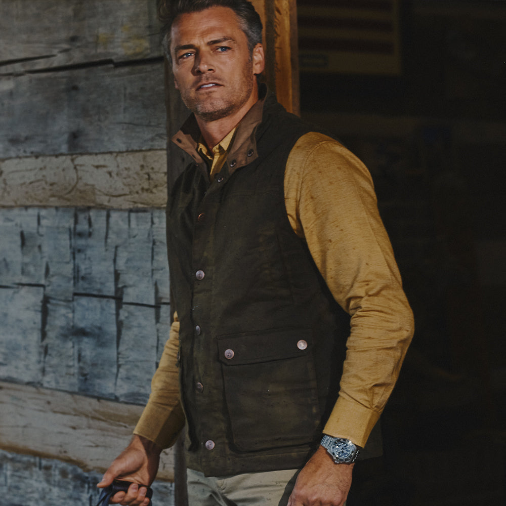 TSG Baeron Waxed Vest (Rustic Olive)