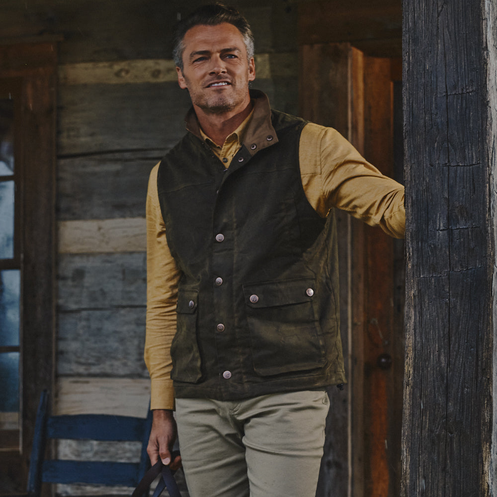 TSG Baeron Waxed Vest (Rustic Olive)