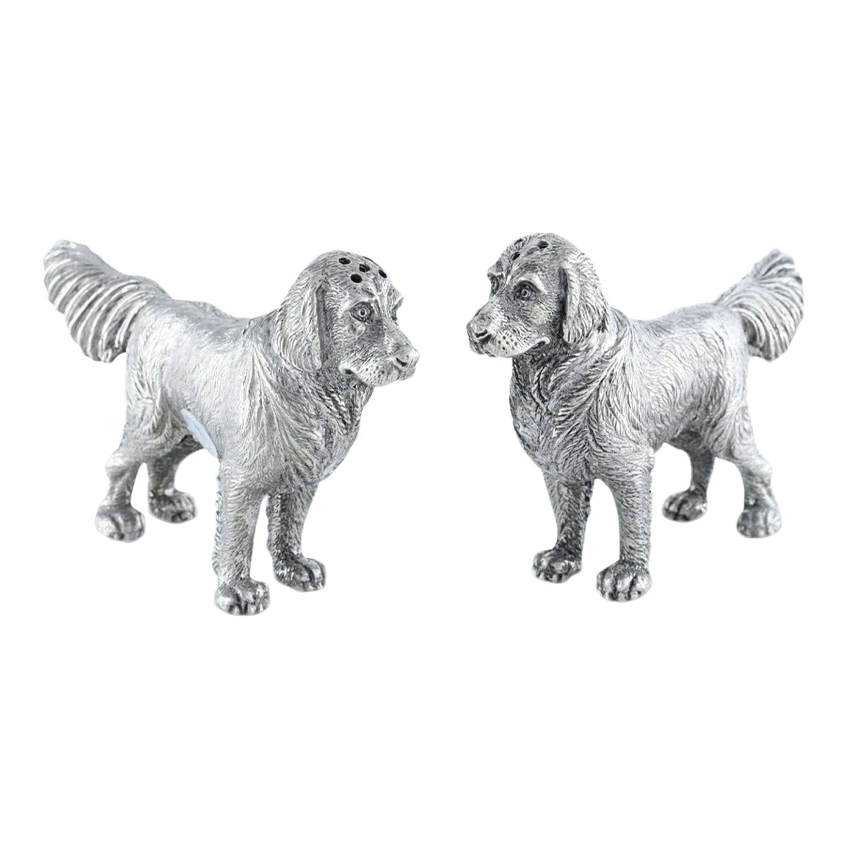 Vagabond House Pewter Golden Retriever Salt & Pepper Set