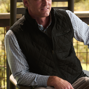 Black quilted vest sales mens