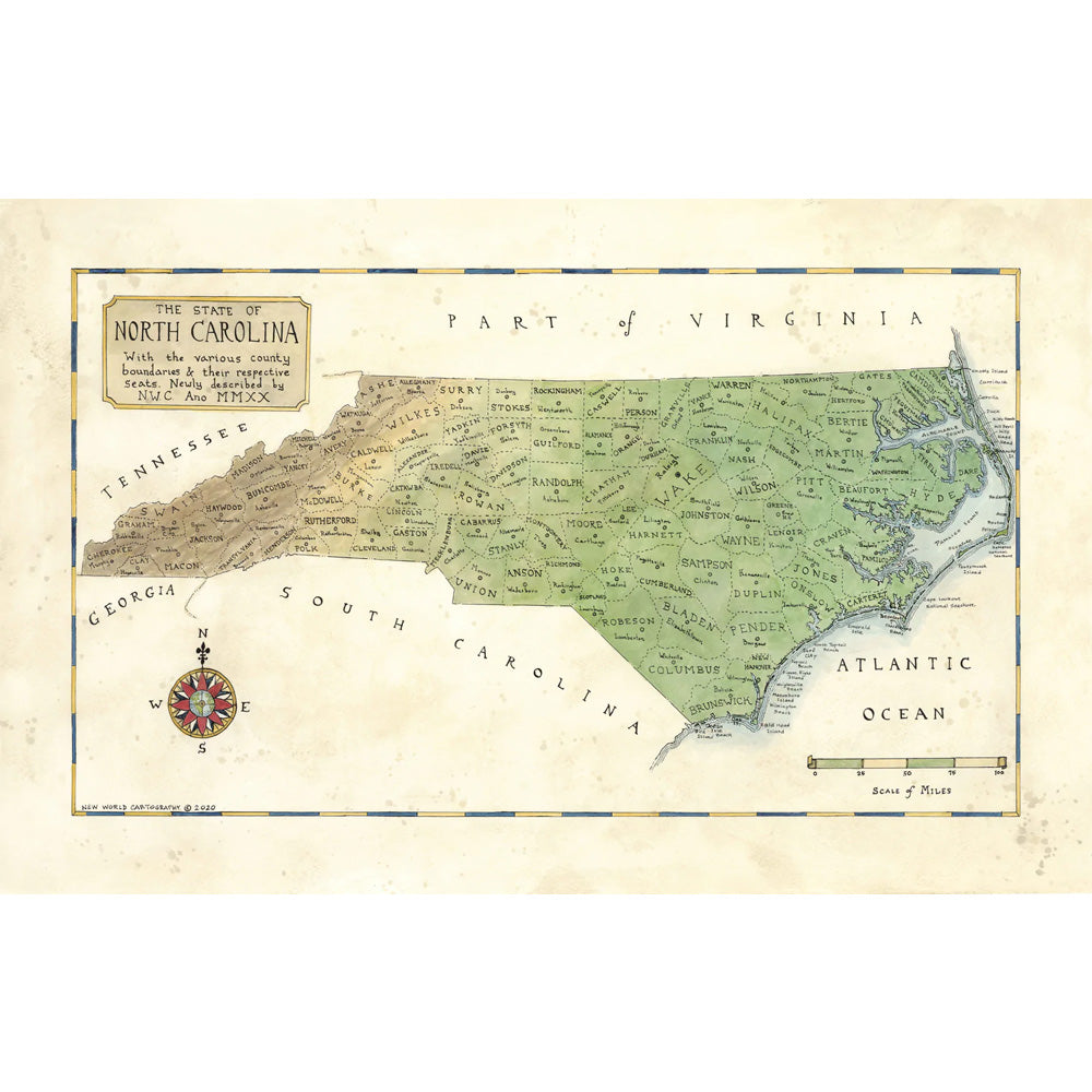 New World Cartography North Carolina Map