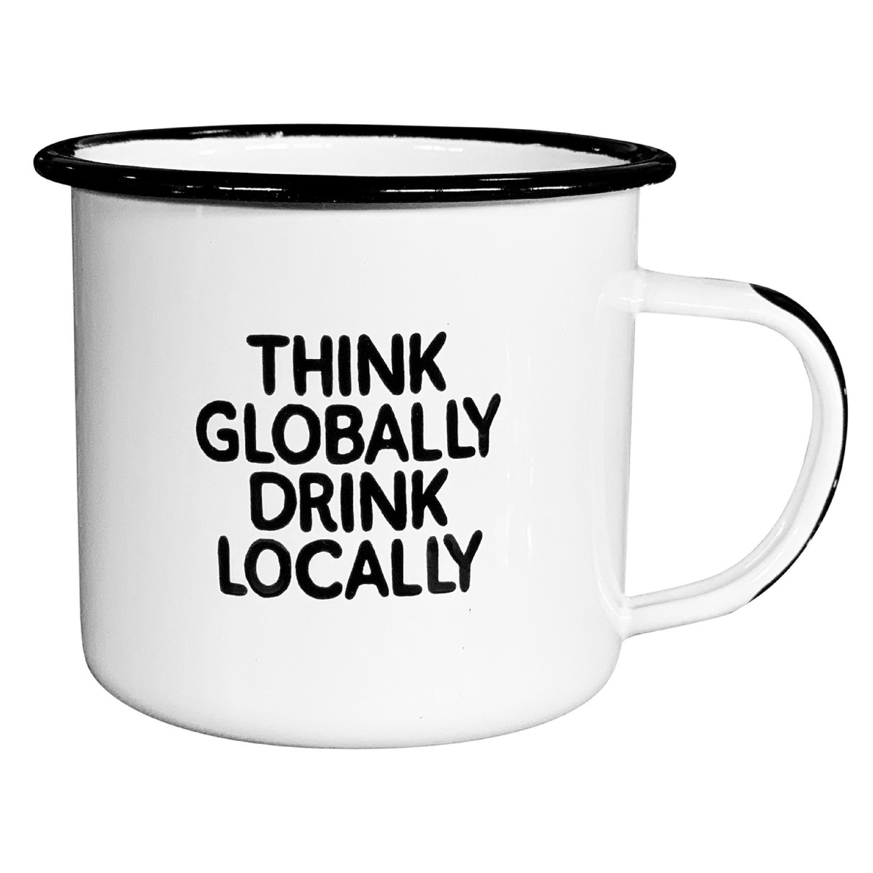 Swag Brewery Think Globally Drink Locally Enamel Mug