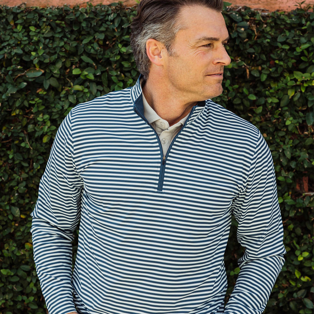 TSG Topper 1/4 Zip (Teal/White Stripe)